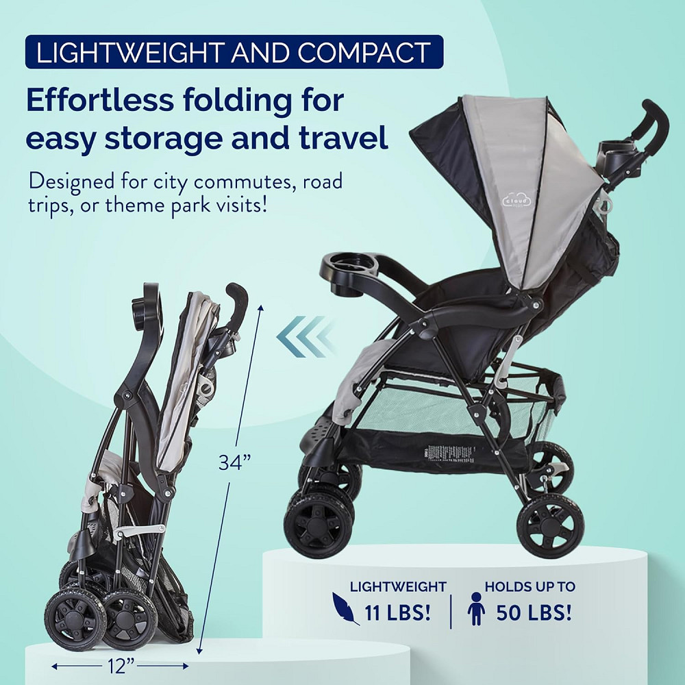 Kolcraft Cloud Plus Lightweight Umbrella Stroller for Toddlers with Reclining Seat, Large Storage Ba Richmond - photo 2