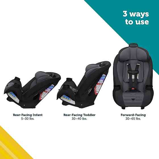 Safety 1st Ellaris 3-in-1 Convertible Car Seat, Slim Fit Design, Rear & Forward-Facing, 5-Position H Richmond