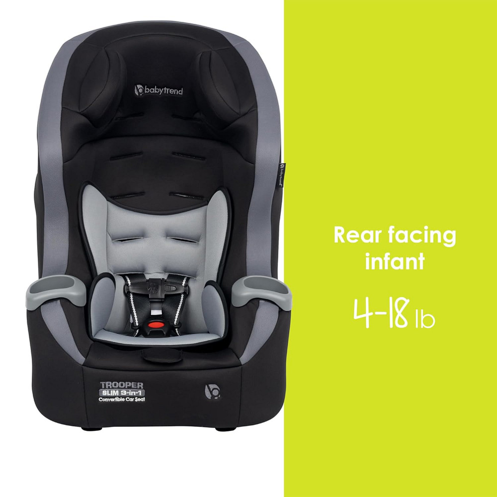 Baby Trend Trooper™ Slim 3-in-1 Convertible Car Seat, Dash Black – Slim Fit, 3-in-1 Growth Modes, Li Richmond - photo 4