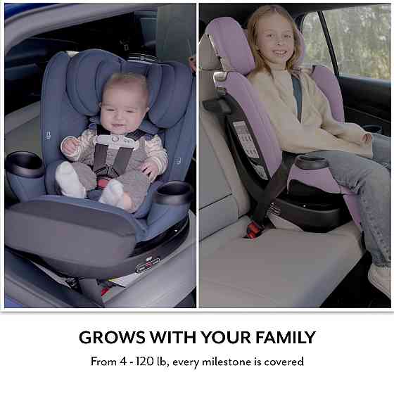 Evenflo Revolve360 Extend All-in-One Rotating Car Seat with Green & Gentle Fabric (Travertine) Richmond