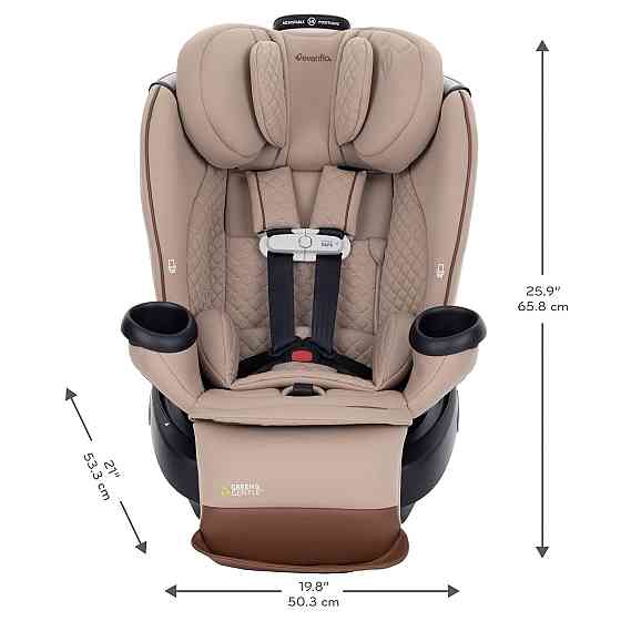 Evenflo Revolve360 Extend All-in-One Rotating Car Seat with Green & Gentle Fabric (Travertine) Richmond