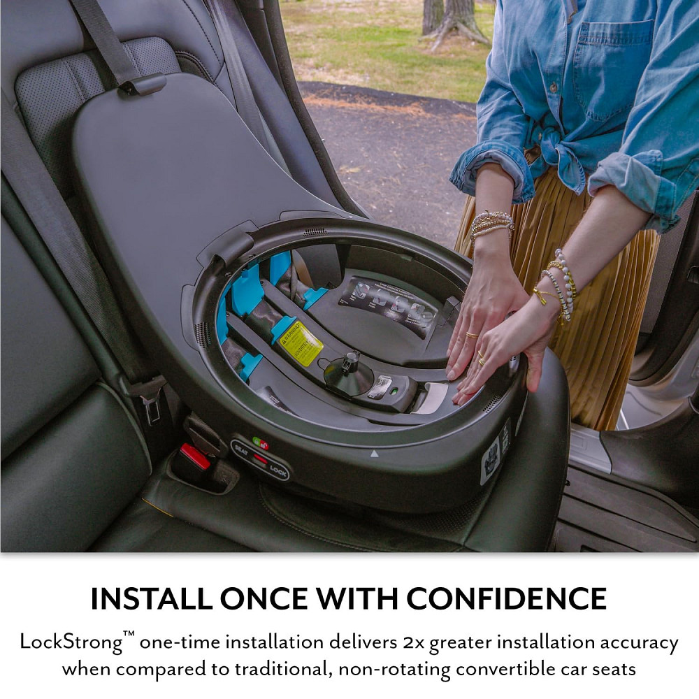 Evenflo Revolve360 Extend All-in-One Rotating Car Seat with Green & Gentle Fabric (Travertine) Richmond - photo 9