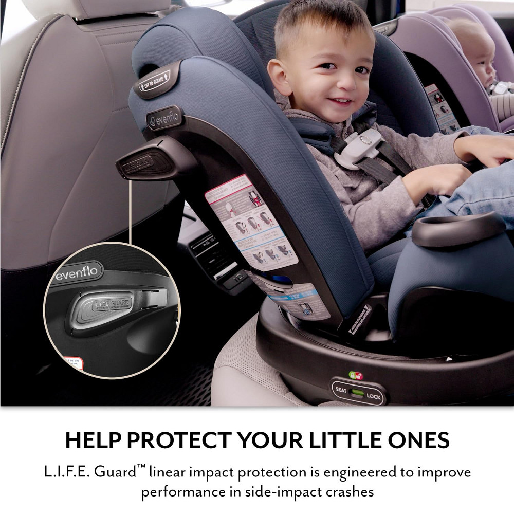 Evenflo Revolve360 Extend All-in-One Rotating Car Seat with Green & Gentle Fabric (Travertine) Richmond - photo 8