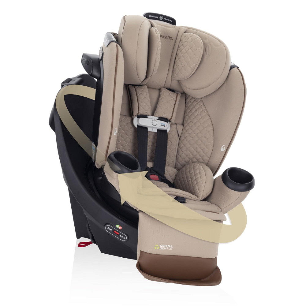 Evenflo Revolve360 Extend All-in-One Rotating Car Seat with Green & Gentle Fabric (Travertine) Richmond - photo 1