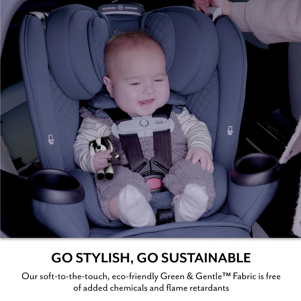 Evenflo Revolve360 Extend All-in-One Rotating Car Seat with Green & Gentle Fabric (Travertine) Richmond - photo 7