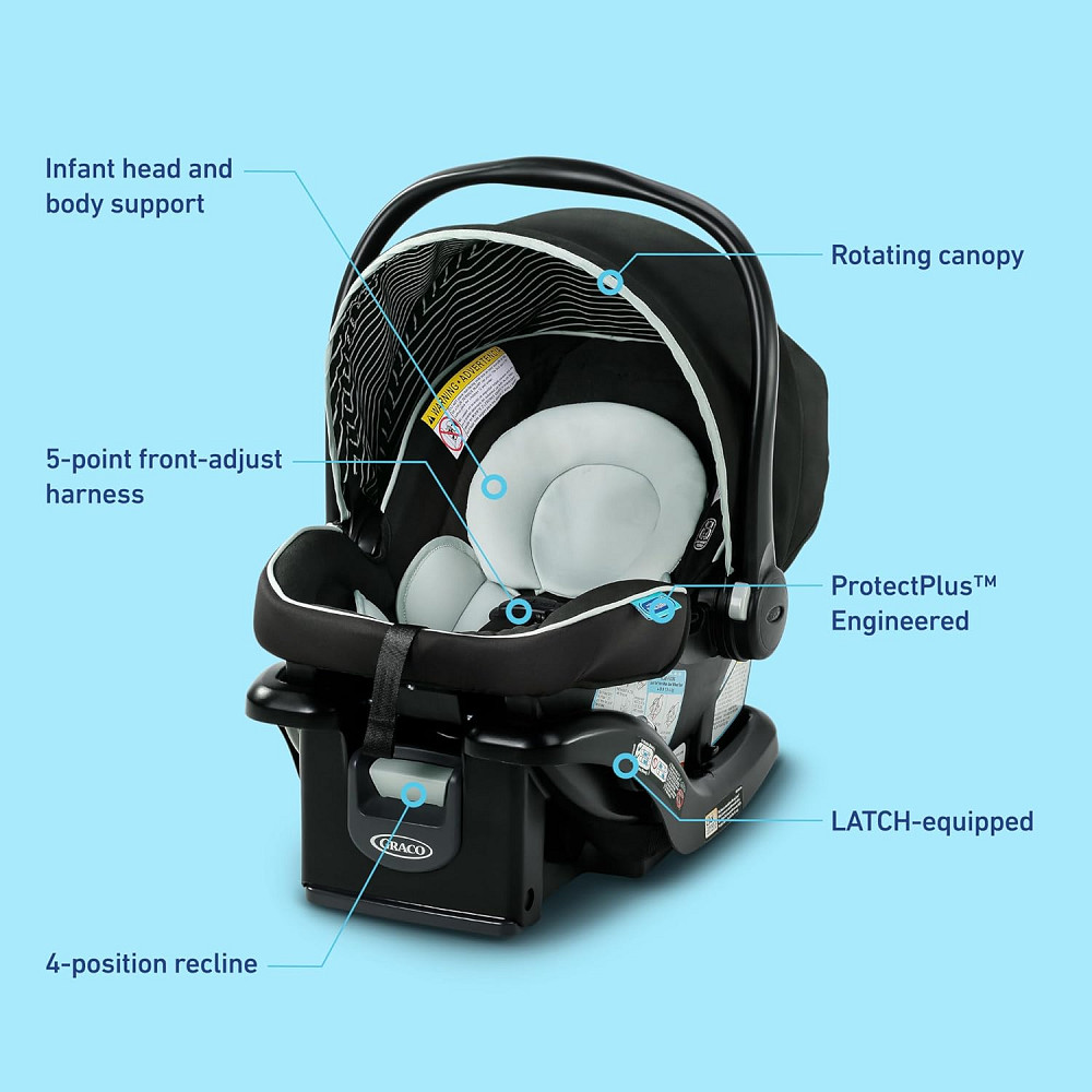 Graco® SnugRide Lite LX Infant Car Seat, Lightweight Rear-Facing Seat for Babies 4–30 lb, 4-Position Richmond - photo 8