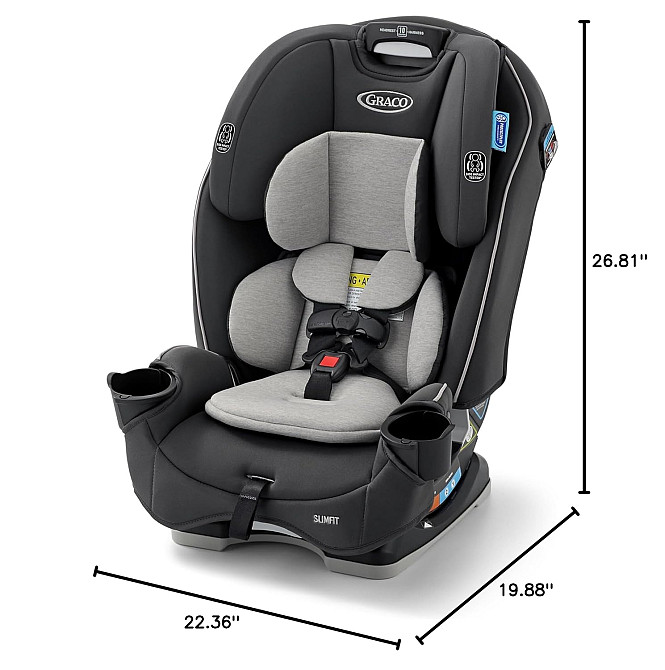 Graco Slimfit 3-in-1 Convertible Car Seat, Slim Car Seat with Space-Saving Design, Highback Booster  Richmond - photo 2