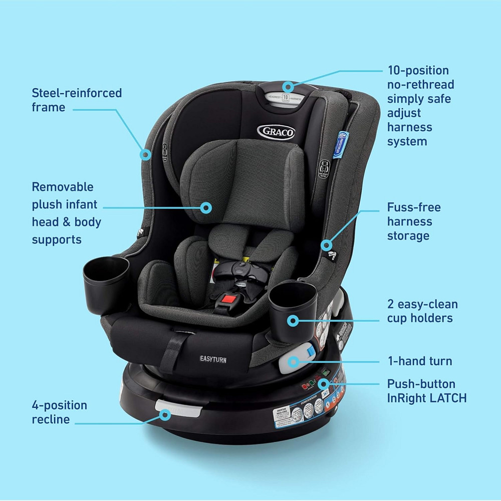 Graco EasyTurn 360 2-in-1 Rotating Convertible Car Seat, 360 Degree Rotating Infant to Toddler Rotat Richmond - photo 8