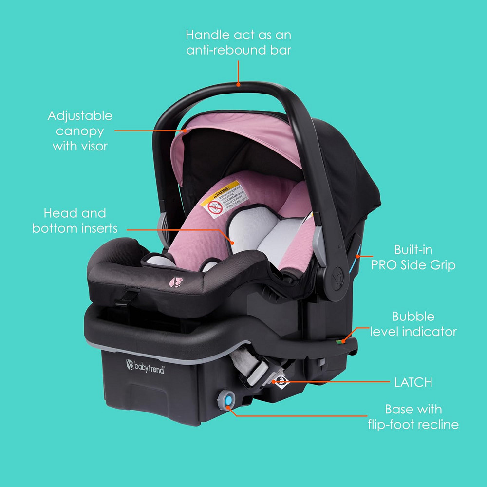 Baby Trend EZ-Lift™ PRO Infant Car Seat, Dash Rose – Lightweight Premium Carry, Plush Infant Cushion Richmond - photo 2