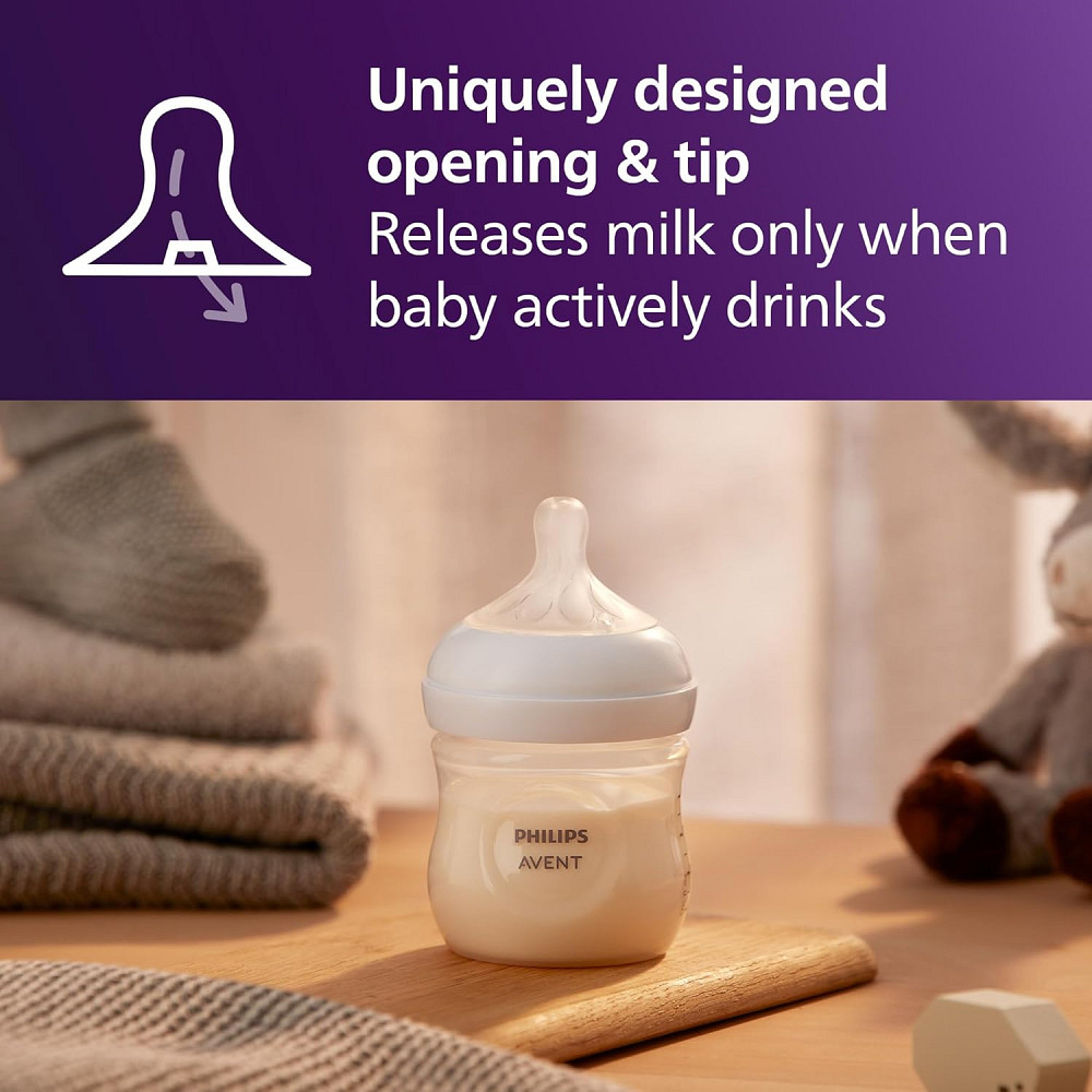 Philips Avent Natural Baby Bottles with Natural Response Nipples (Slow Flow, Flow 2), 4oz, 4-Pack, S Richmond - photo 3