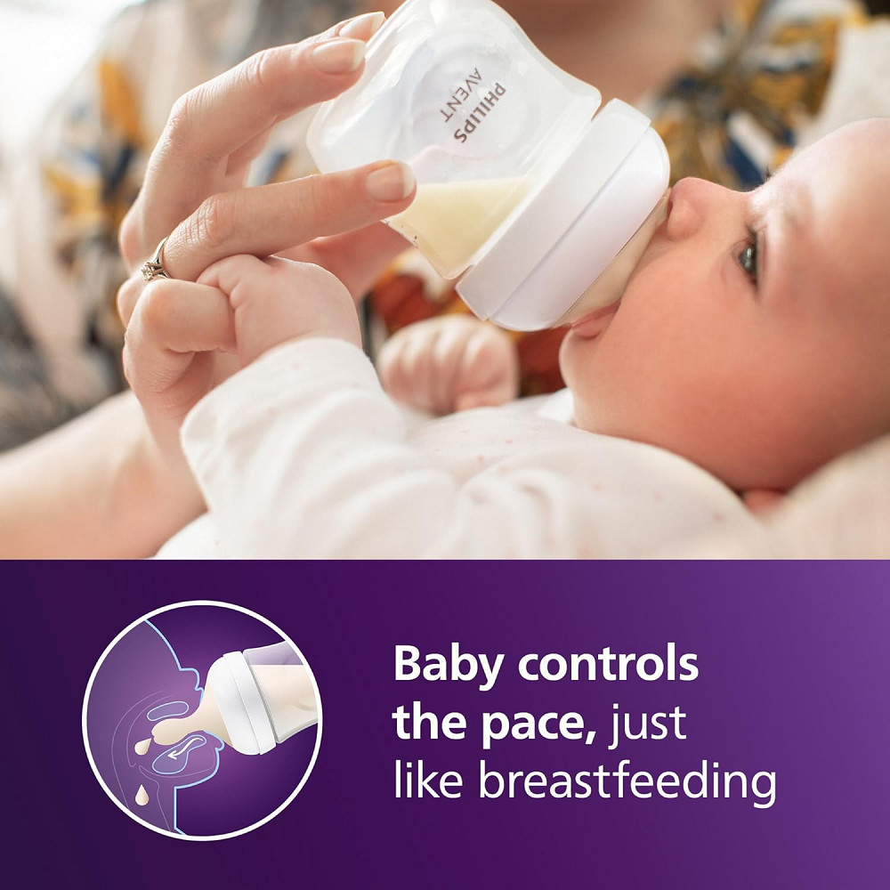 Philips Avent Natural Baby Bottles with Natural Response Nipples (Slow Flow, Flow 2), 4oz, 4-Pack, S Richmond - photo 2