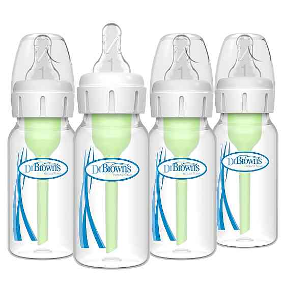 Dr. Brown's Natural Flow Anti-Colic Options+ Narrow Baby Bottle, 4 oz/120 mL, with Level 1 Slow Flow Richmond