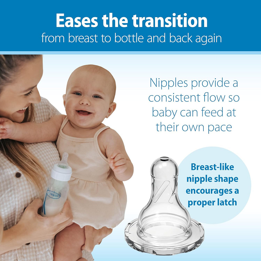 Dr. Brown's Natural Flow Anti-Colic Options+ Narrow Baby Bottle, 8 oz/250 mL, with Level 1 Slow Flow Richmond - photo 5