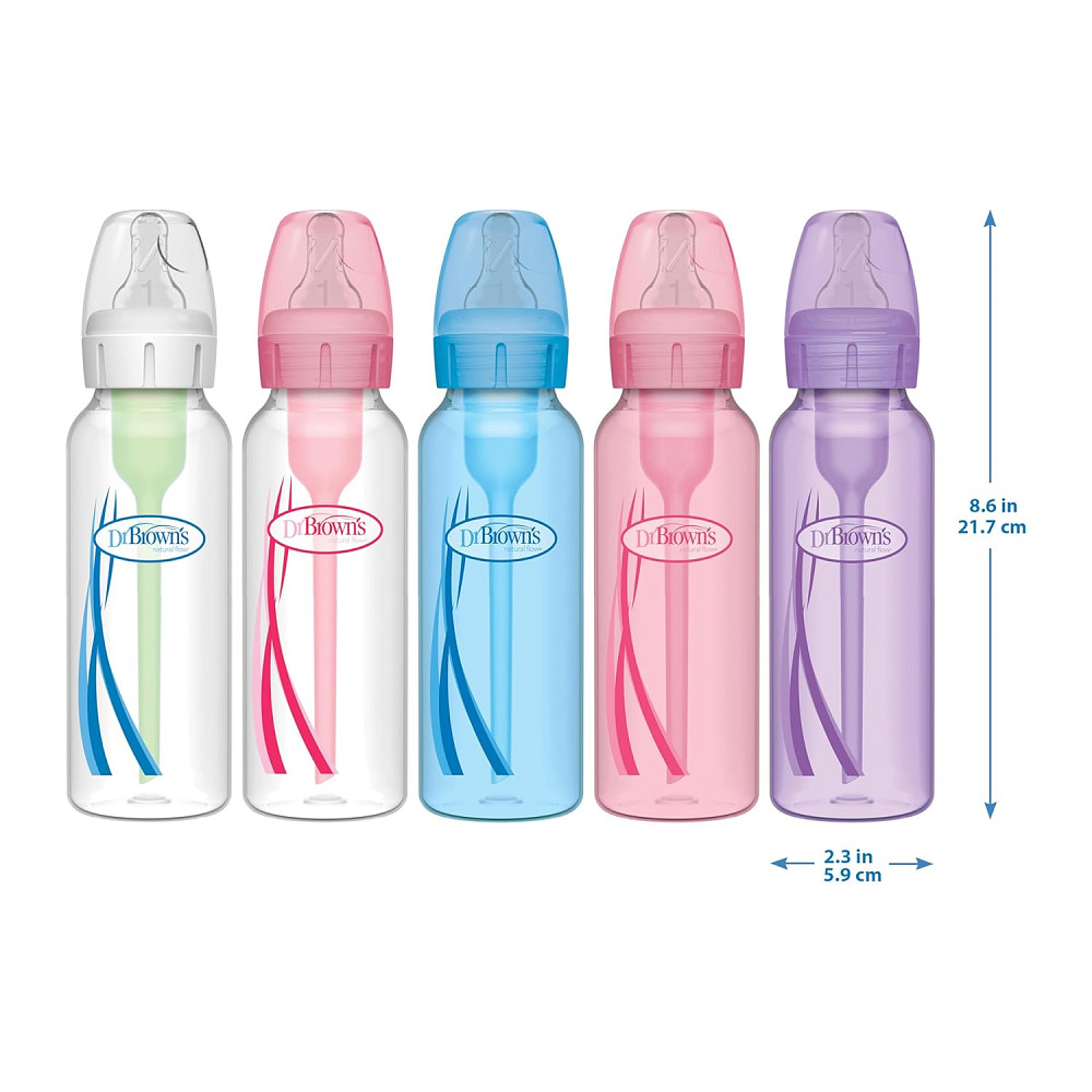 Dr. Brown's Natural Flow Anti-Colic Options+ Narrow Baby Bottle, 8 oz/250 mL, with Level 1 Slow Flow Richmond - photo 2