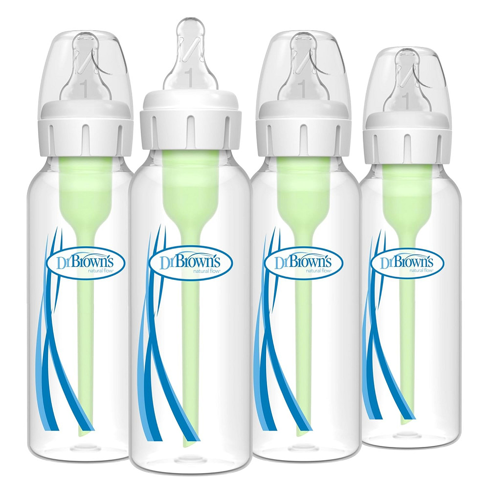 Dr. Brown's Natural Flow Anti-Colic Options+ Narrow Baby Bottle, 8 oz/250 mL, with Level 1 Slow Flow Richmond - photo 1