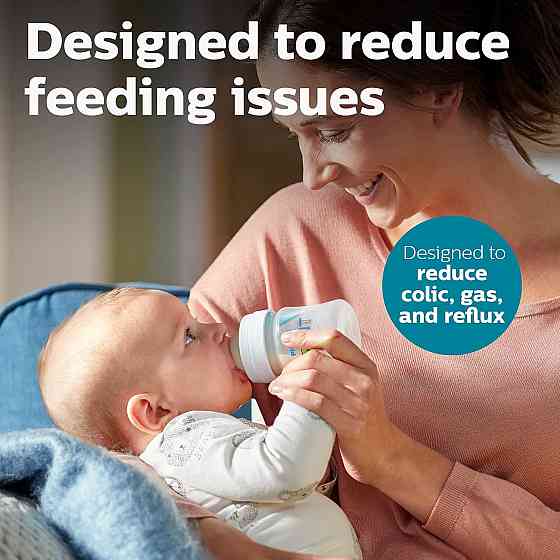 Philips Avent Anti-Colic Bottle with AirFree Vent, 4oz, with Flow 1 Nipples, 0m+, 4pk, Clear, SCY701 Richmond
