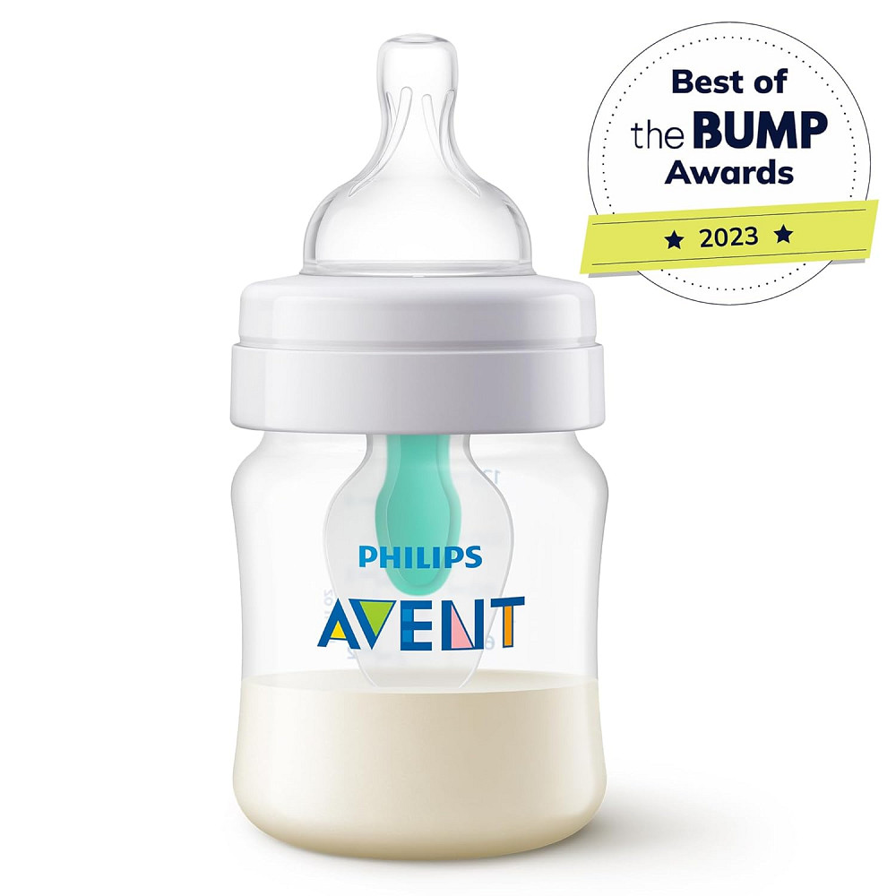 Philips Avent Anti-Colic Bottle with AirFree Vent, 4oz, with Flow 1 Nipples, 0m+, 4pk, Clear, SCY701 Richmond - photo 2
