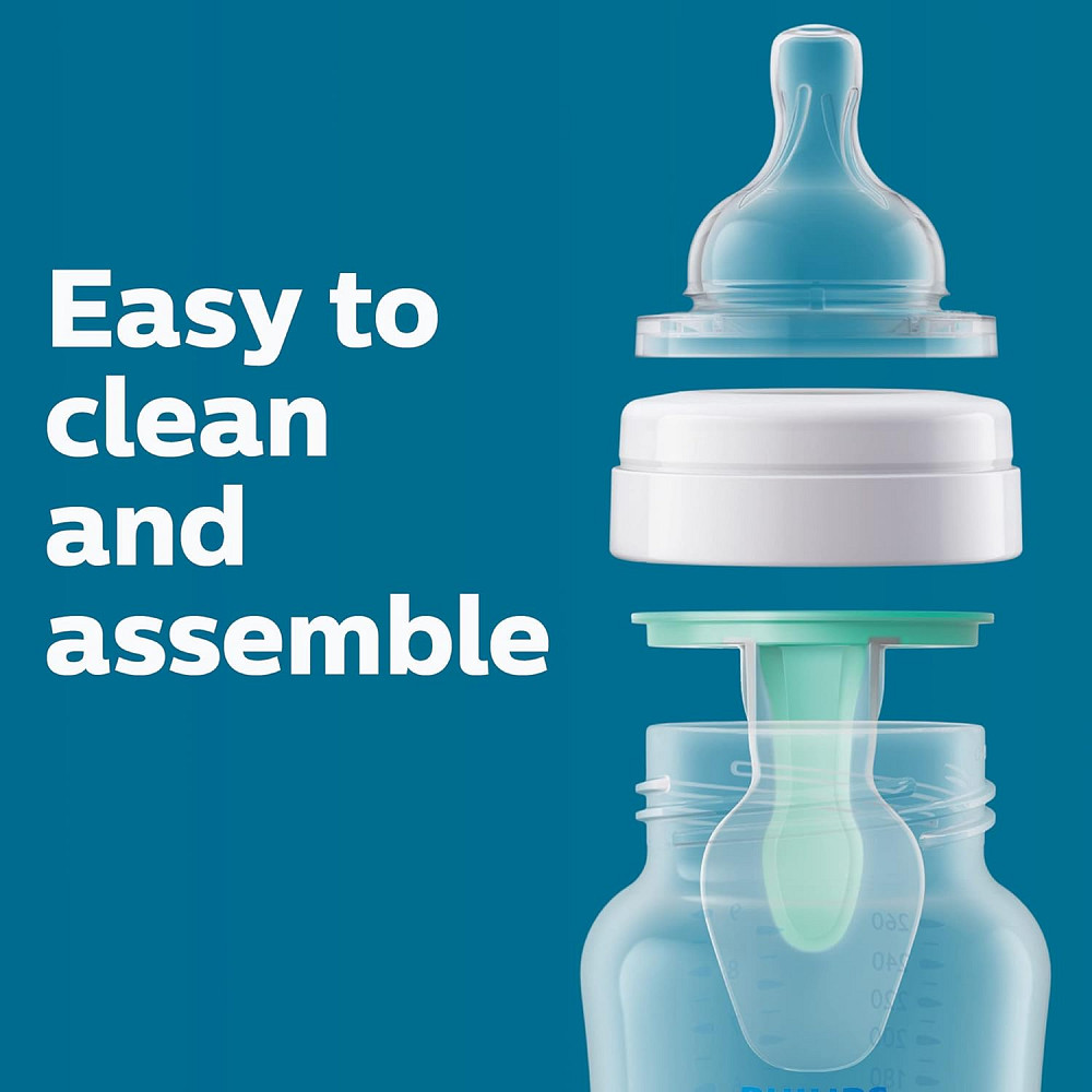 Philips Avent Anti-Colic Bottle with AirFree Vent, 4oz, with Flow 1 Nipples, 0m+, 4pk, Clear, SCY701 Richmond - photo 8