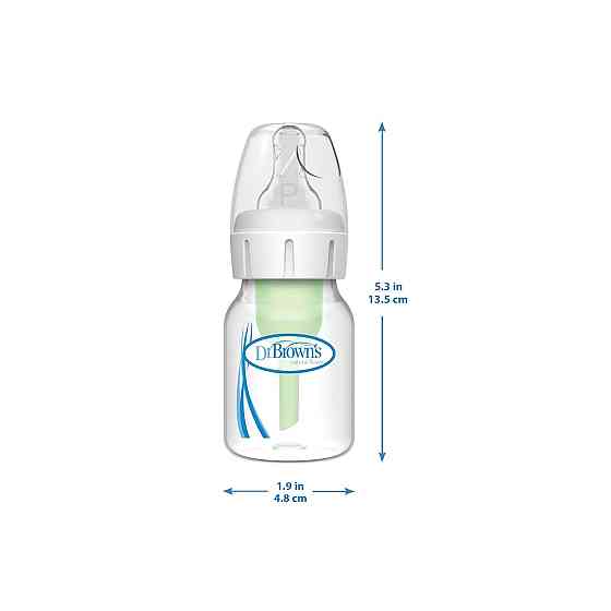 Dr. Brown's Natural Flow Anti-Colic Options+ Narrow Baby Bottle, 2 oz/60 mL, with Preemie Flow Nippl Richmond