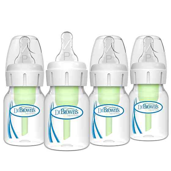 Dr. Brown's Natural Flow Anti-Colic Options+ Narrow Baby Bottle, 2 oz/60 mL, with Preemie Flow Nippl