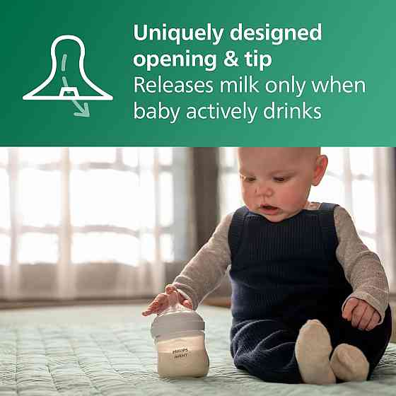Philips Avent Natural Glass Baby Bottles with Natural Response Nipples (Slow Flow, Flow 2), 4oz, 4-P Richmond