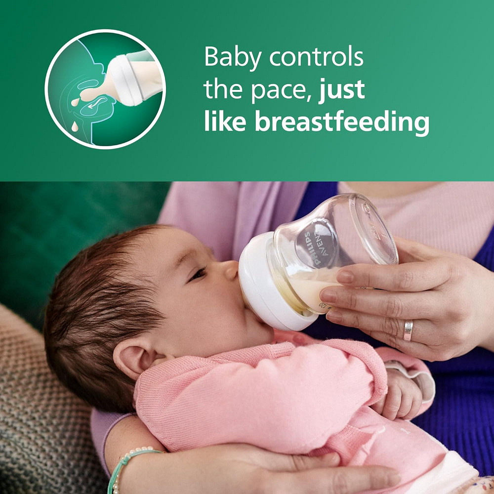 Philips Avent Natural Glass Baby Bottles with Natural Response Nipples (Slow Flow, Flow 2), 4oz, 4-P Richmond - photo 2