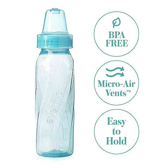 Evenflo Feeding Classic Tinted Plastic Standard Neck Bottles for Baby, Infant and Newborn, Pink/Lave Richmond