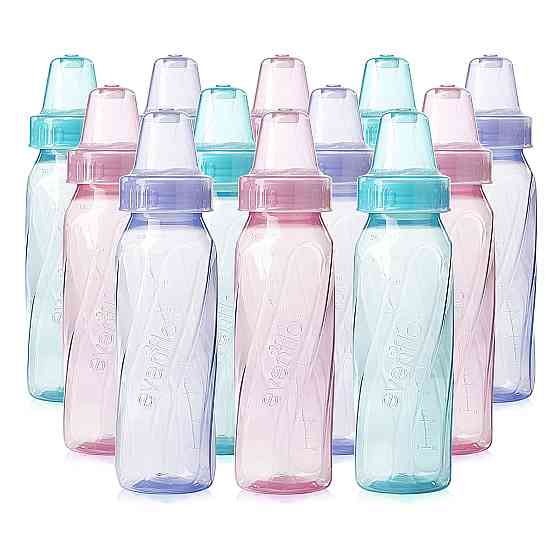 Evenflo Feeding Classic Tinted Plastic Standard Neck Bottles for Baby, Infant and Newborn, Pink/Lave