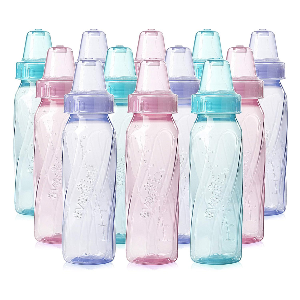 Evenflo Feeding Classic Tinted Plastic Standard Neck Bottles for Baby, Infant and Newborn, Pink/Lave Richmond - photo 1