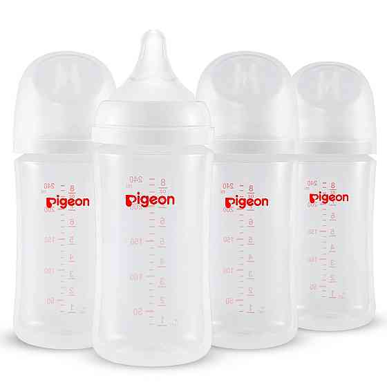 Pigeon PP Nursing Bottle Wide Neck, Anti-Colic, Streamlined Body, Natural Feel, Easy to Clean, 8.1 O Richmond