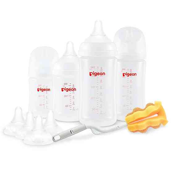 Pigeon Baby Bottle Newborn Feeding Gift Set, Anti-Colic, Wide Neck Bottle with Latch-On Line Nipple  Richmond