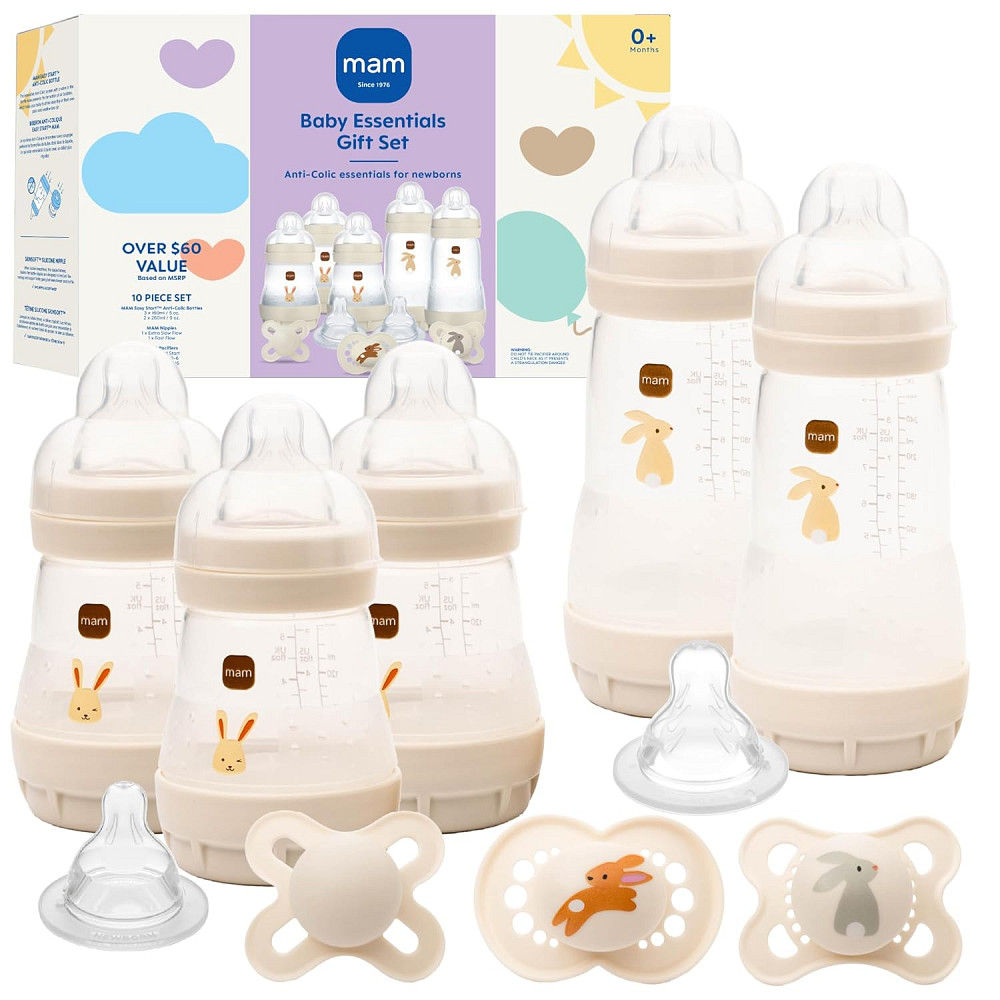 MAM Easy Start Anti-Colic Baby Bottle & Pacifier Set, 5 Self Sterilizing Bottles (3X 5oz, 2X 9oz) &  Richmond - photo 1