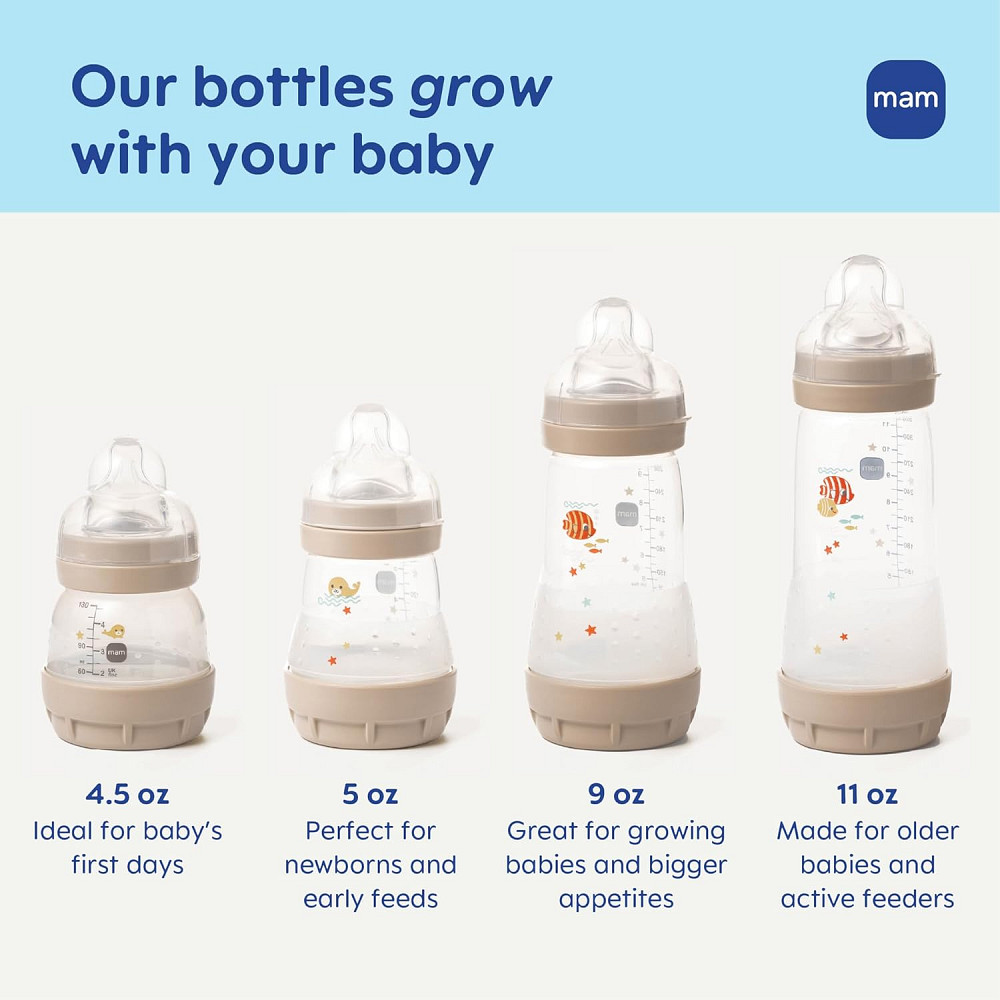 MAM 4.5oz Easy Start Anti-Colic+ Wide Neck Vented Baby Bottle, Extra Slow Flow Breastfeeding-Like Si Richmond - photo 7