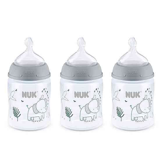 NUK Smooth Flow Anti Colic Baby Bottle, Elephant, 5 Ounce (3 Pack) Richmond