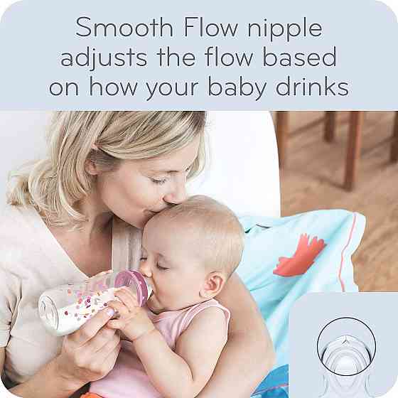 NUK Smooth Flow Anti Colic Baby Bottle, Elephant, 5 Ounce (3 Pack) Richmond