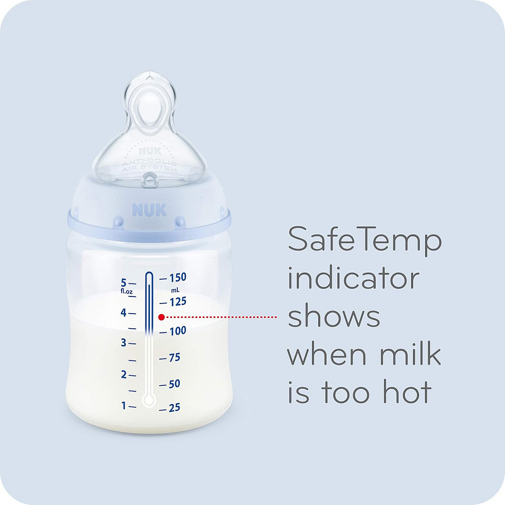 NUK Smooth Flow Anti Colic Baby Bottle, Elephant, 5 Ounce (3 Pack) Richmond - photo 5