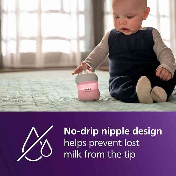 Philips Avent Natural Baby Bottles with Natural Response Nipples (Slow Flow, Flow 2), 4oz, Pink, 4-P Richmond