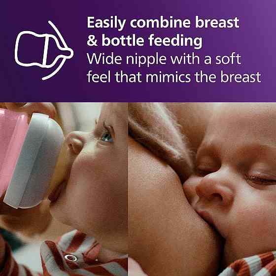 Philips Avent Natural Baby Bottles with Natural Response Nipples (Slow Flow, Flow 2), 4oz, Pink, 4-P Richmond