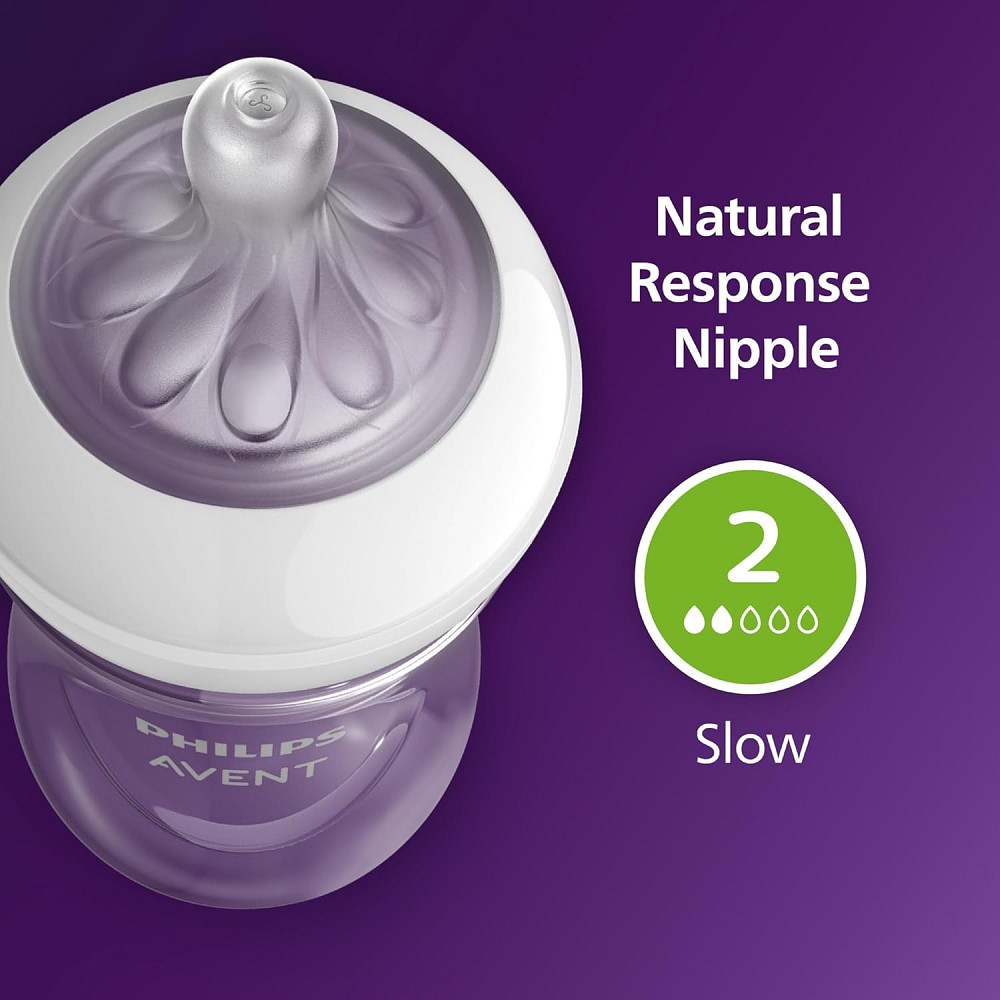 Philips Avent Natural Baby Bottles with Natural Response Nipples (Slow Flow, Flow 2), 4oz, Pink, 4-P Richmond - photo 7