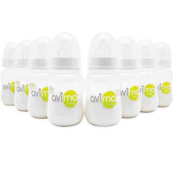 Avima 4 oz Anti Colic Baby Bottle Set - Slow Flow Nipples Included, Standard Neck, BPA Free - Newbor Richmond