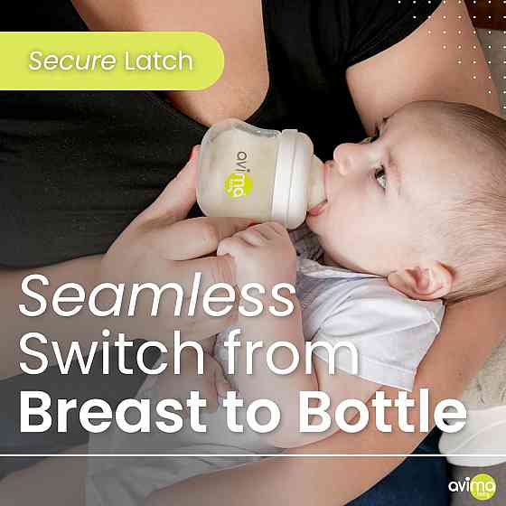 Avima 4 oz Anti Colic Baby Bottle Set - Slow Flow Nipples Included, Standard Neck, BPA Free - Newbor Richmond