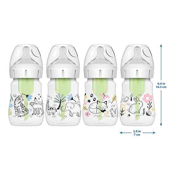 Dr. Brown's Anti-Colic Options+ Wide-Neck Baby Bottle Designer Edition Bottles, Woodland Decos, 5 oz Richmond