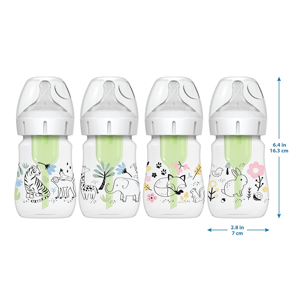 Dr. Brown's Anti-Colic Options+ Wide-Neck Baby Bottle Designer Edition Bottles, Woodland Decos, 5 oz Richmond - photo 3