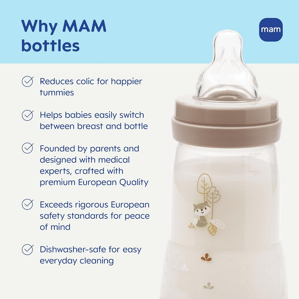 MAM 5oz Easy Start Anti-Colic+ Wide Neck Vented Baby Bottle, Slow Flow Breastfeeding-Like Nipple, Re Richmond - photo 8