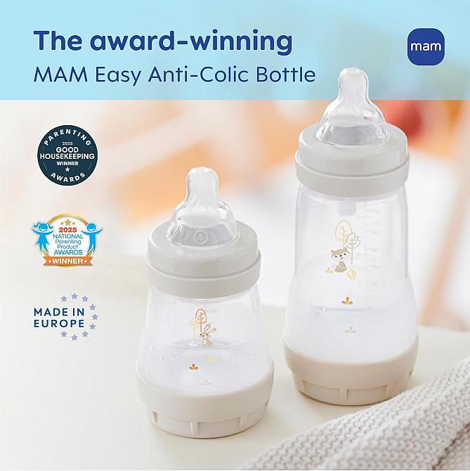 MAM 5oz Easy Start Anti-Colic+ Wide Neck Vented Baby Bottle, Slow Flow Breastfeeding-Like Nipple, Re Richmond - photo 6