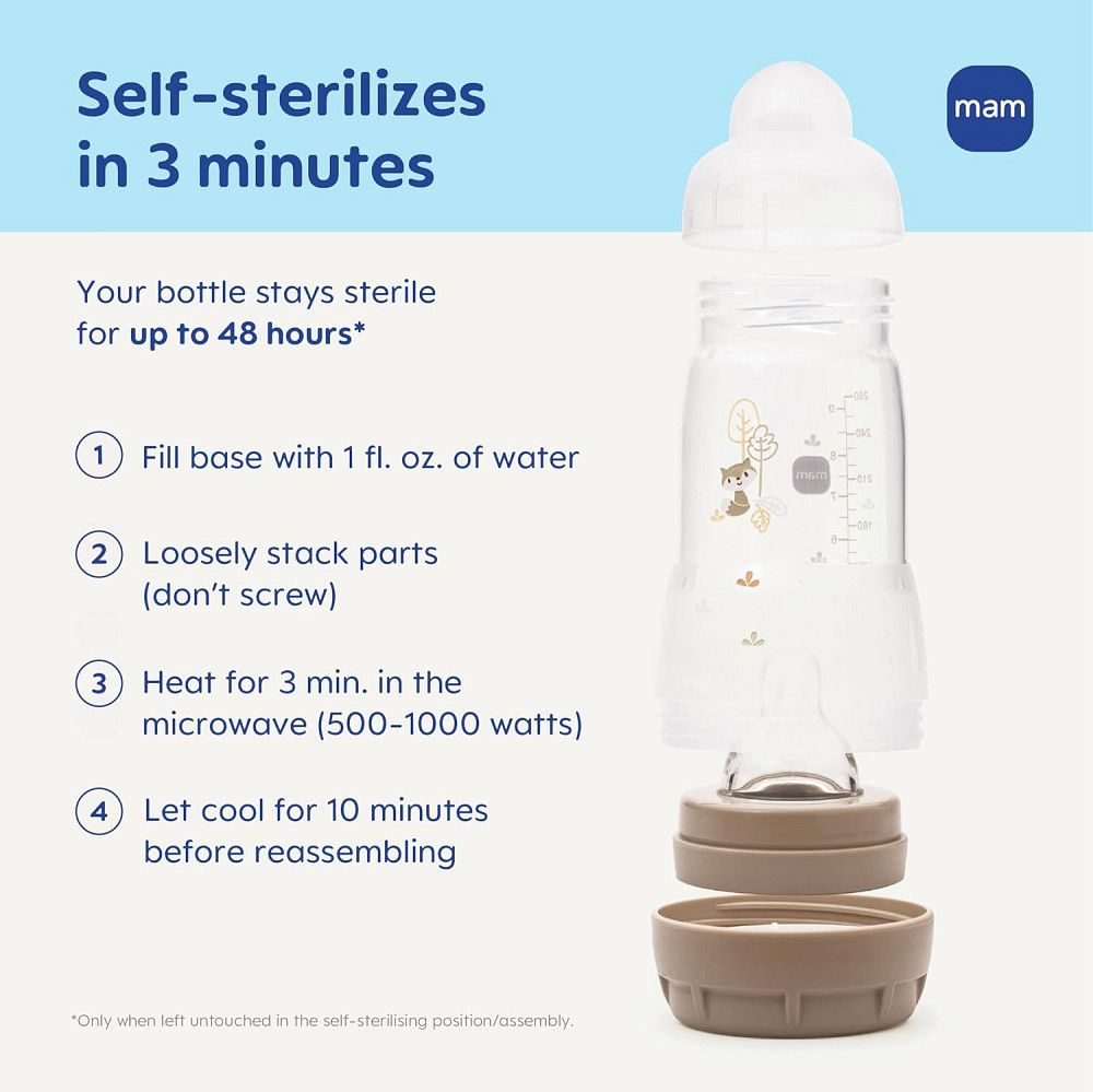 MAM 5oz Easy Start Anti-Colic+ Wide Neck Vented Baby Bottle, Slow Flow Breastfeeding-Like Nipple, Re Richmond - photo 3