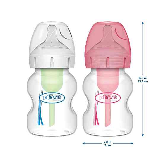 Dr. Brown’s Natural Flow® Anti-Colic Options+™ Wide-Neck Baby Bottles 5 oz/150 mL, with Level 1 Slow Richmond