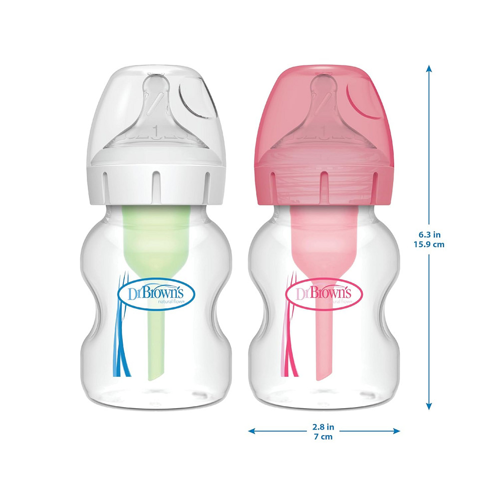 Dr. Brown’s Natural Flow® Anti-Colic Options+™ Wide-Neck Baby Bottles 5 oz/150 mL, with Level 1 Slow Richmond - photo 3
