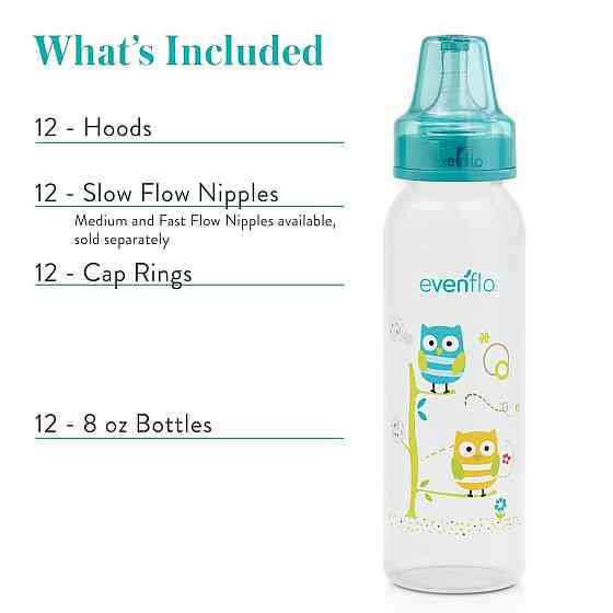 Classic Prints Polypropylene Bottles for Baby, Infant and Newborn - Blue/Green/Teal, 8 Ounce (Pack o Richmond
