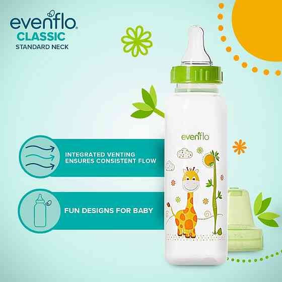 Classic Prints Polypropylene Bottles for Baby, Infant and Newborn - Blue/Green/Teal, 8 Ounce (Pack o Richmond